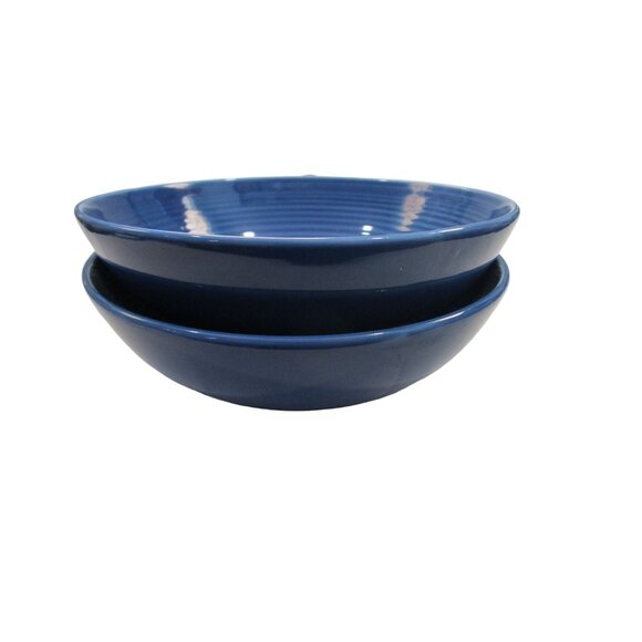 Gordon Ramsay Royal Doulton Denim Maze Bowls A Pair Embossed Rings 2013 GUC - Picture 2 of 10